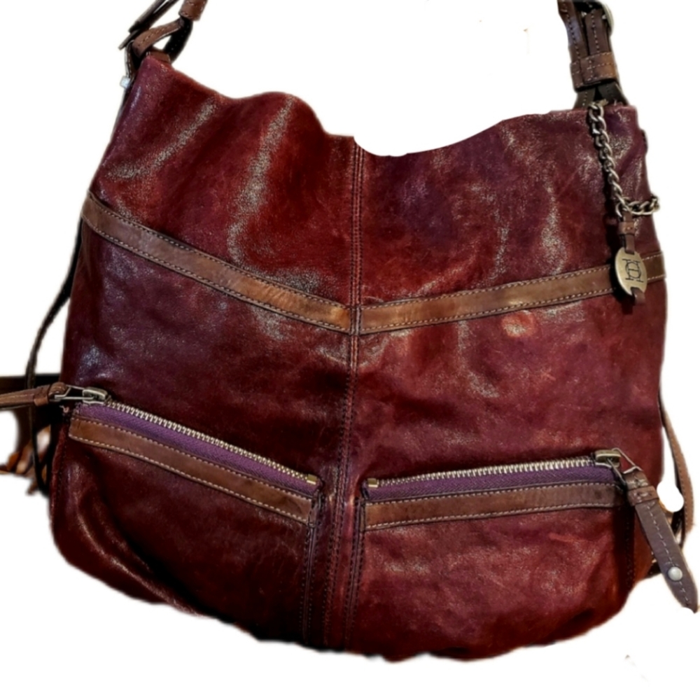 Elegant Burgundy Leather Shoulder Bag